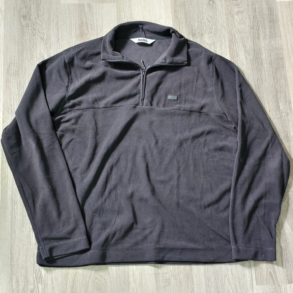 RAINS Addis Fleece Half Zip Jacket Black Size XL